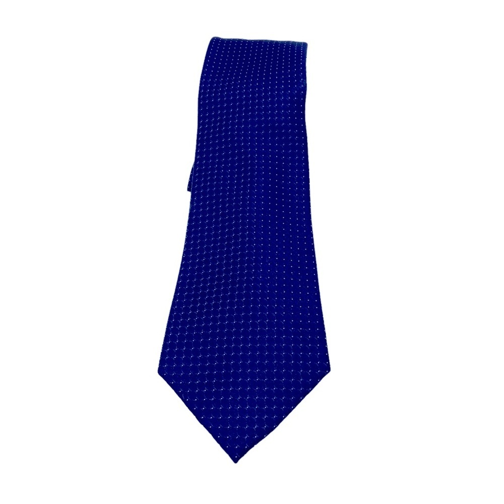 DKNY Dark Blue with White Polka Dots Necktie